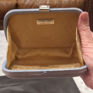 Bottega Veneta Blue and Gold Clutch with Luxurious Design